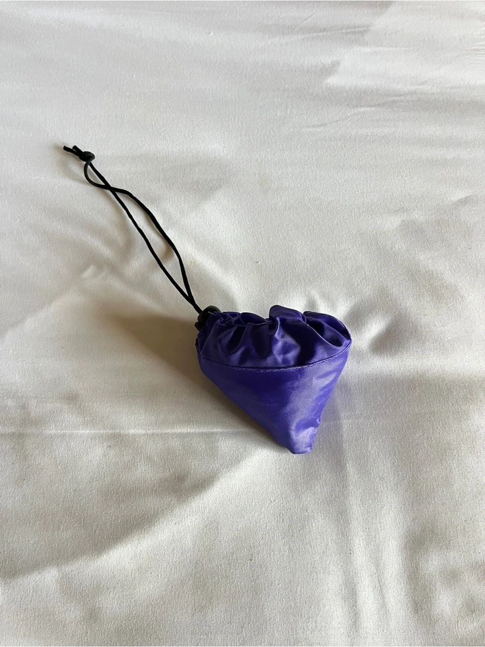 NYU Purple Nylon Packable Reusable Shopping Tote Bag Drawstring Pouch Blue 12x12